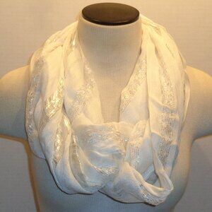 Ganz Woman's Metallic Gathered Infinity Scarf NWT